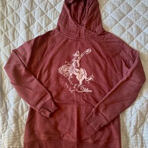 Stetson Burgundy Hoodie with Button Detail